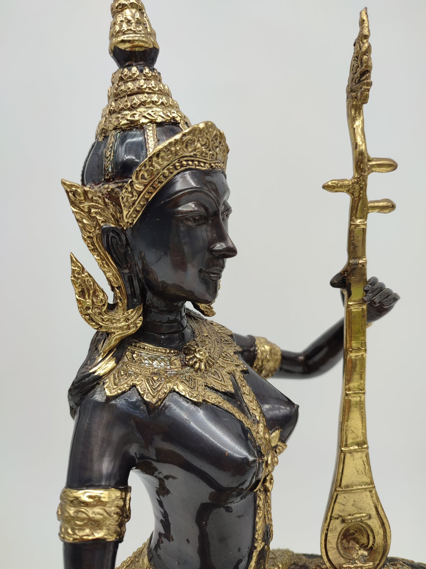 74343 Statua thailandese in bronzo guardia del tempio