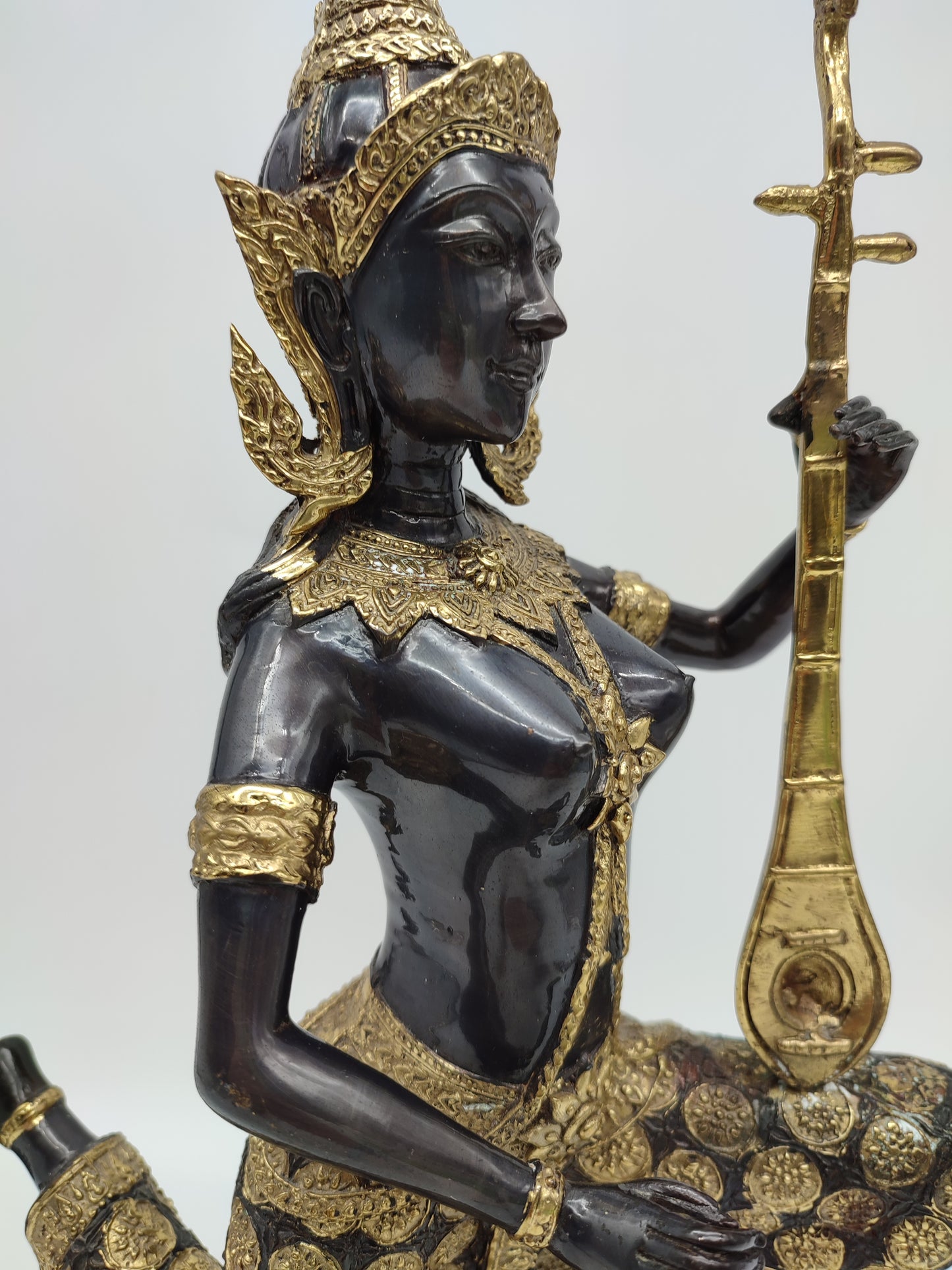 74343 Statua thailandese in bronzo guardia del tempio