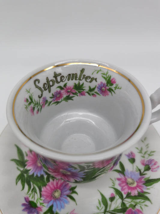 75069 Tazza in porcellana Covent Garden, Flower of the month collection, September