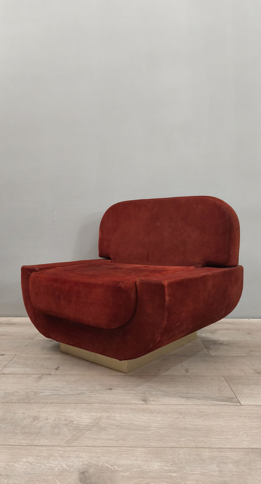 75775 Poltroncina in velluto rosso