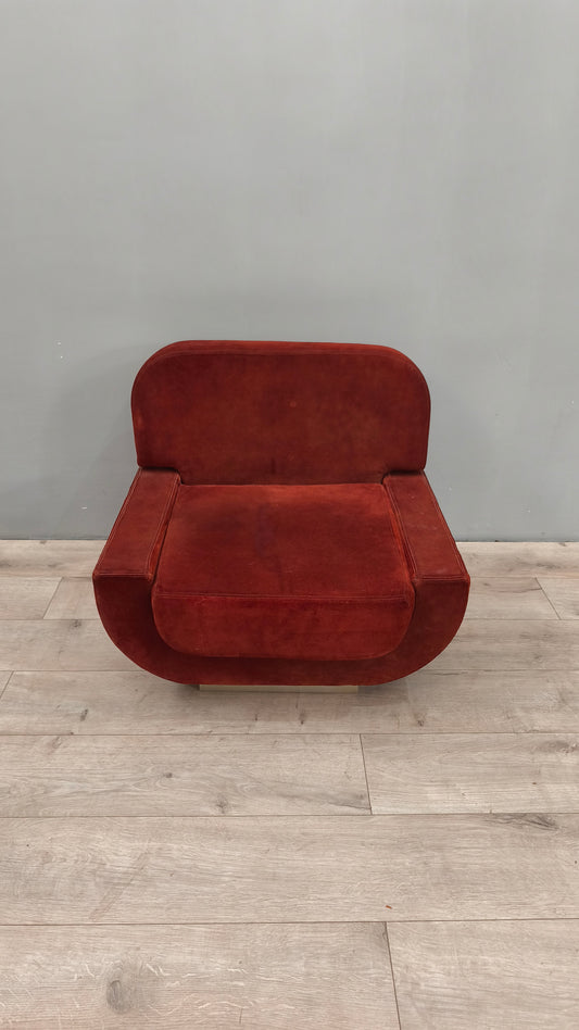 75775 Poltroncina in velluto rosso