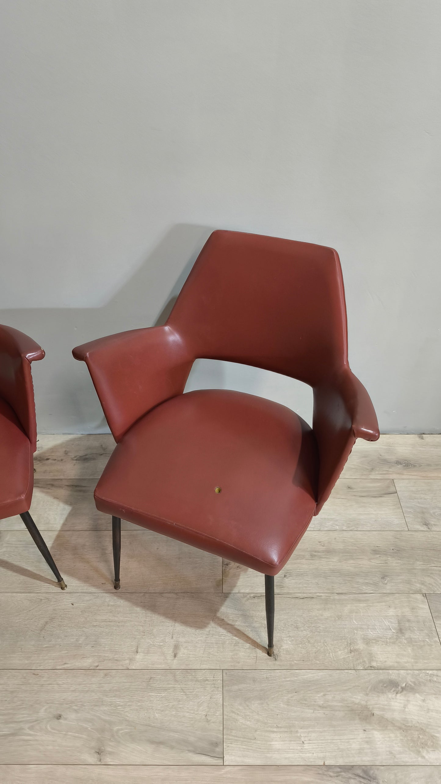 76738 Coppia di poltroncine vintage rosse