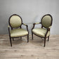 79360 Coppia di poltroncine in legno e tessuto verde