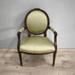 79360 Coppia di poltroncine in legno e tessuto verde
