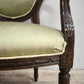 79360 Coppia di poltroncine in legno e tessuto verde
