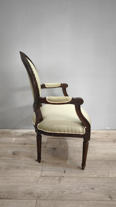79360 Coppia di poltroncine in legno e tessuto verde