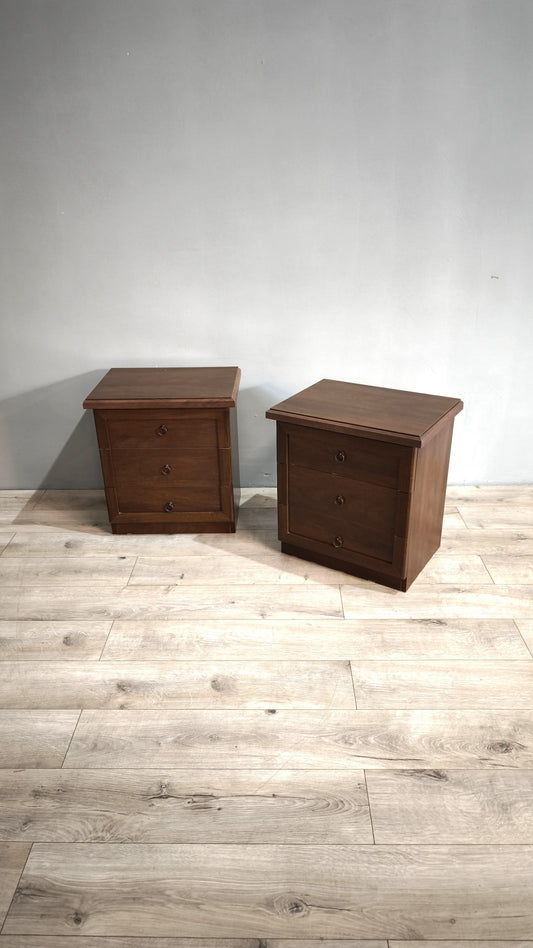 79356 Coppia di comodini in legno con tre cassetti