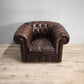 79975 Poltrona Chester in pelle marrone