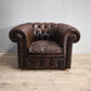 79975 Poltrona Chester in pelle marrone