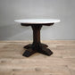 80254 Tavolo con base in legno e piano rotondo in marmo