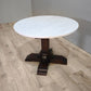 80254 Tavolo con base in legno e piano rotondo in marmo