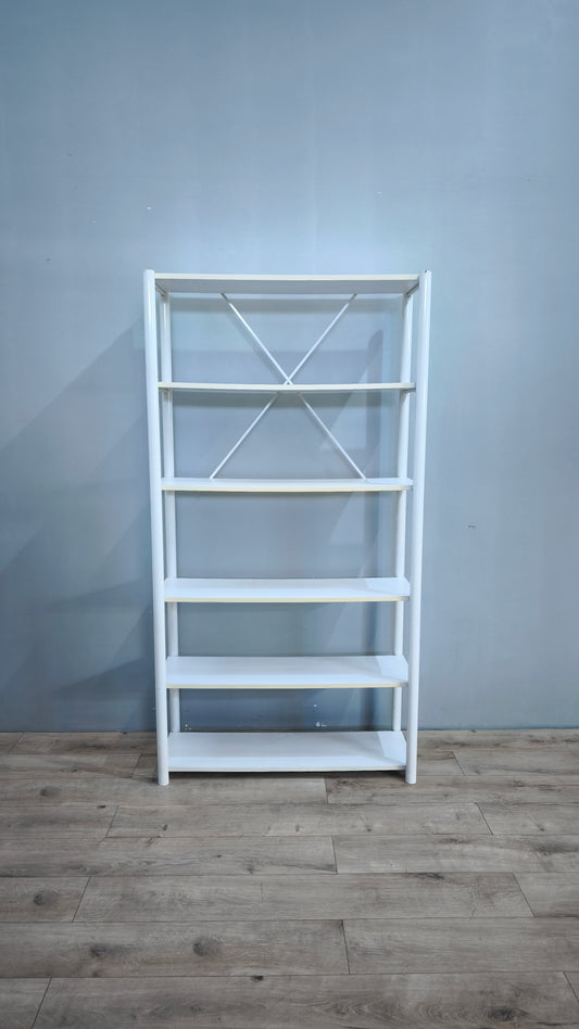 80689 Libreria bianca con struttura in metallo