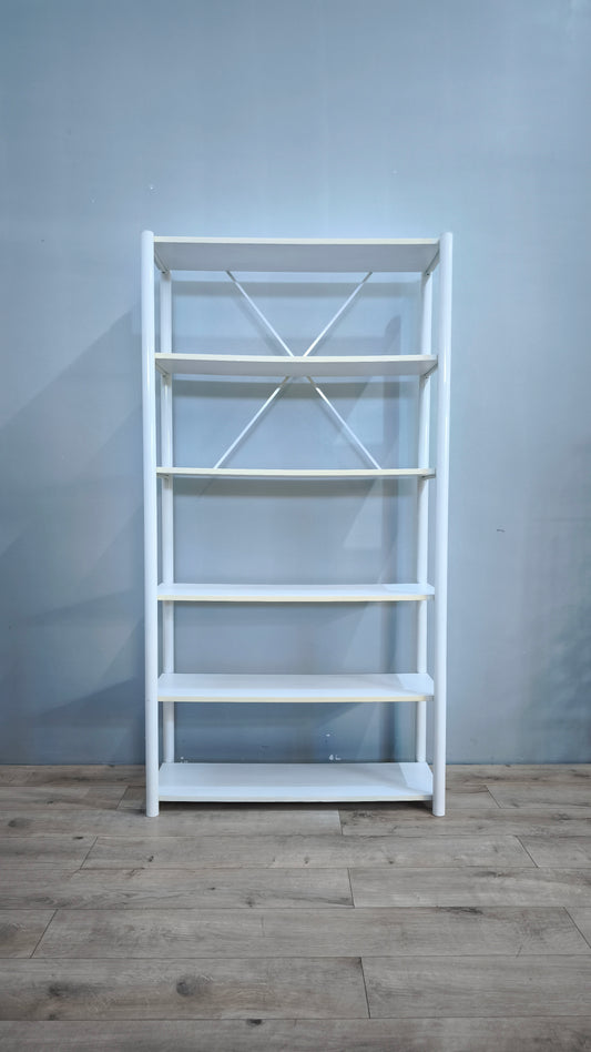 80689 Libreria bianca con struttura in metallo