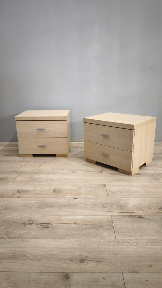 80909 Coppia di comodini moderni due cassetti