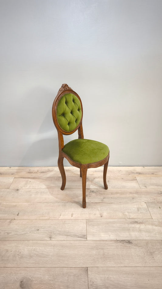 81268 Poltroncina in legno e tessuto verde
