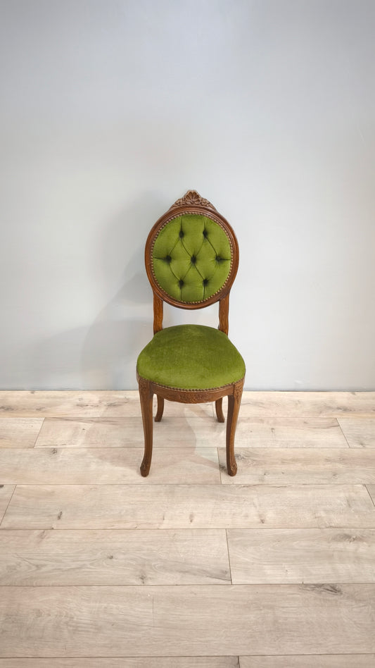 81268 Poltroncina in legno e tessuto verde