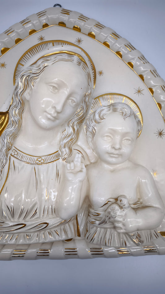 81295 Altorilievo in ceramica Madonna con bambino