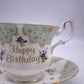 81338 Tazza da tè con piattino in ceramica Royal Albert, Happy Birthday