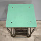 81576 Scaletta vintage pieghevole in ferro e piano in formica verde
