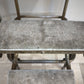 81576 Scaletta vintage pieghevole in ferro e piano in formica verde