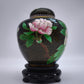 81612 Potiche cloisonné con base in legno nero