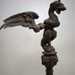 81658 Coppia di colonne in ghisa con base in marmo decorate con drago