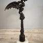 81658 Coppia di colonne in ghisa con base in marmo decorate con drago