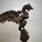 81658 Coppia di colonne in ghisa con base in marmo decorate con drago