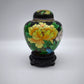 81612-2 Potiche cloisonné con base in legno nero
