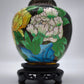 81612-2 Potiche cloisonné con base in legno nero