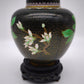 81612-2 Potiche cloisonné con base in legno nero