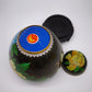 81612-2 Potiche cloisonné con base in legno nero