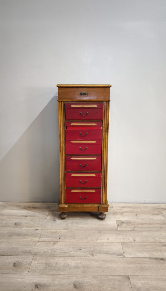 81818 Mobiletto archivio in legno con cassetti portadocumenti