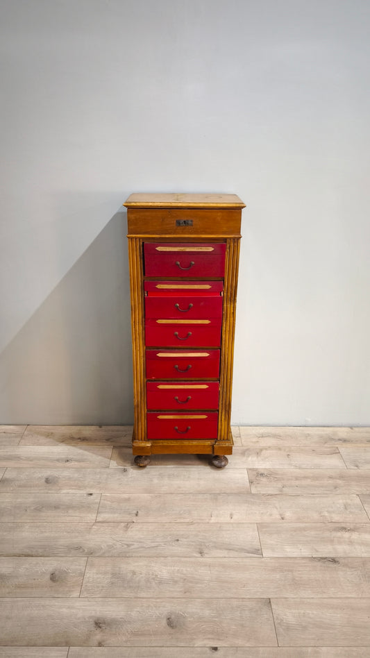 81818 Mobiletto archivio in legno con cassetti portadocumenti