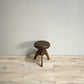 81817 Sgabello da pianoforte con base in legno e seduta in similpelle marrone