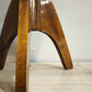 81817 Sgabello da pianoforte con base in legno e seduta in similpelle marrone