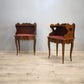 81820 Coppia di comodini in legno con piano in velluto