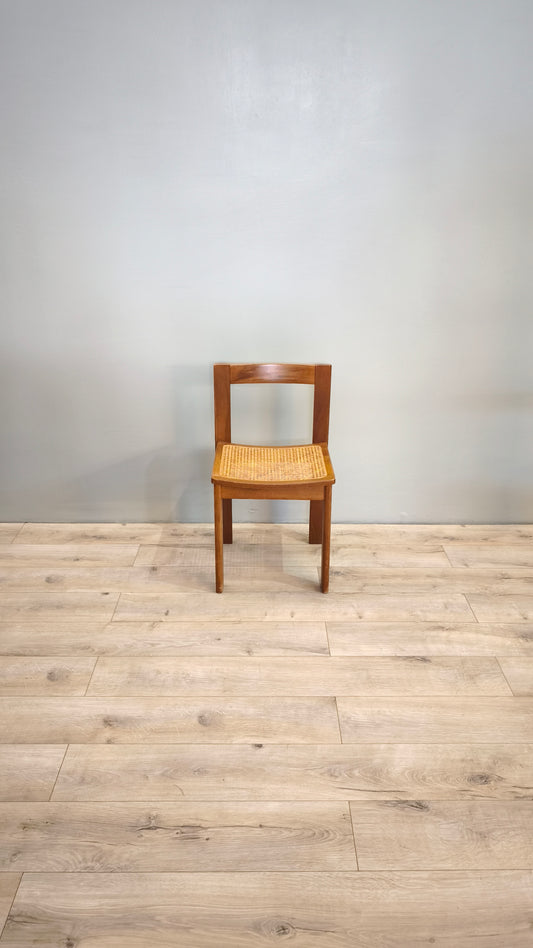 81815 Sedia in legno con seduta in paglia di Vienna
