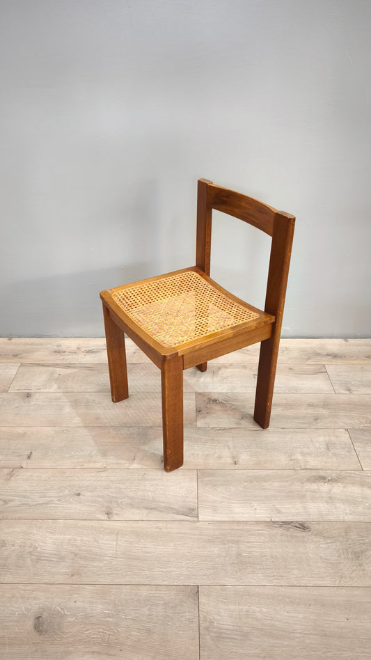 81815 Sedia in legno con seduta in paglia di Vienna
