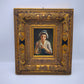 81841 Quadro dipinto a olio con cornice dorata lavorata