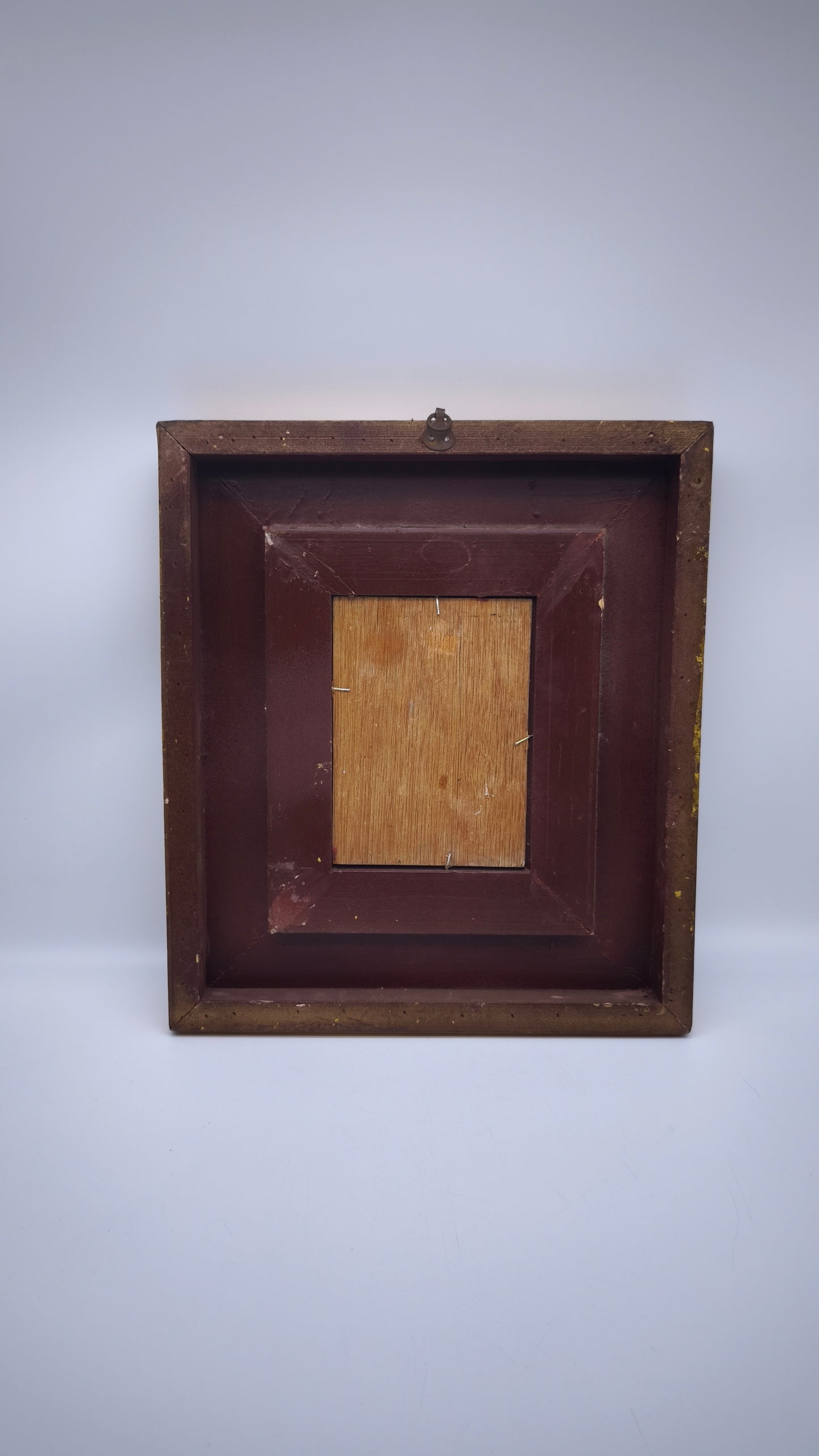 81841 Quadro dipinto a olio con cornice dorata lavorata