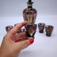 81890 Set da rosolio vintage composto da bottiglia e 6 bicchierini con scatola