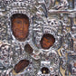 81997 Icona sacra in lastra di metallo argentata battuto a mano