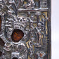 81997 Icona sacra in lastra di metallo argentata battuto a mano