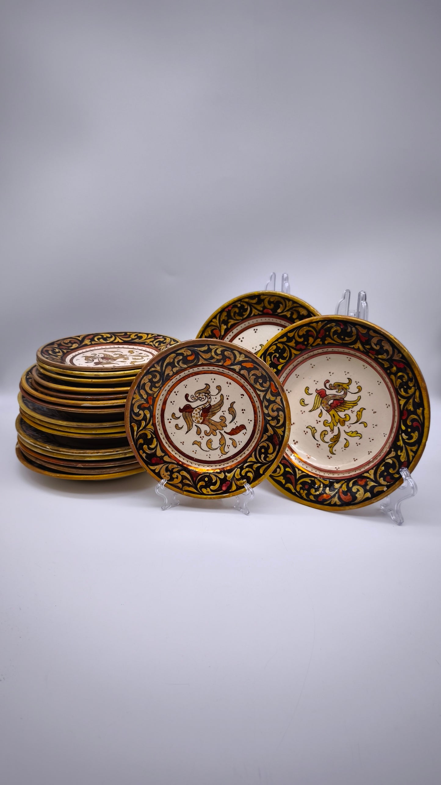 81914 Servizio di piatti in ceramica Rubboli Gualdo per 6 persone tre misure