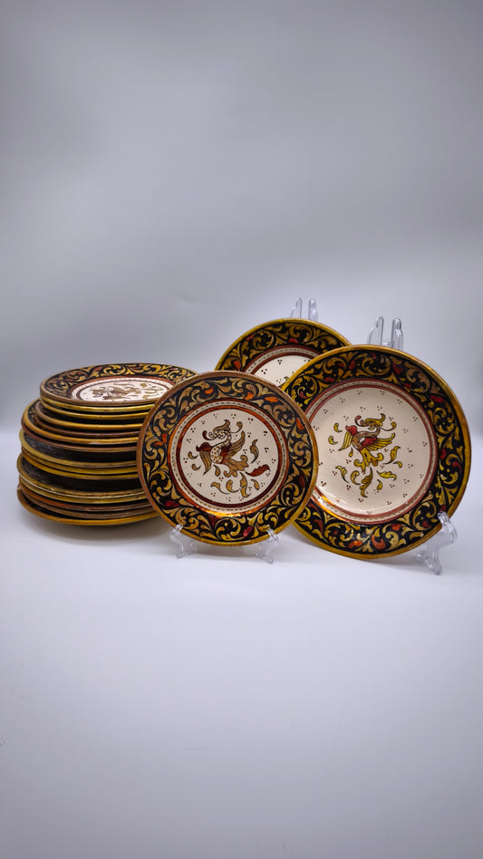 81914 Servizio di piatti in ceramica Rubboli Gualdo per 6 persone tre misure
