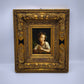 81841-2 Quadro dipinto a olio con cornice dorata lavorata