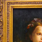 81841-2 Quadro dipinto a olio con cornice dorata lavorata