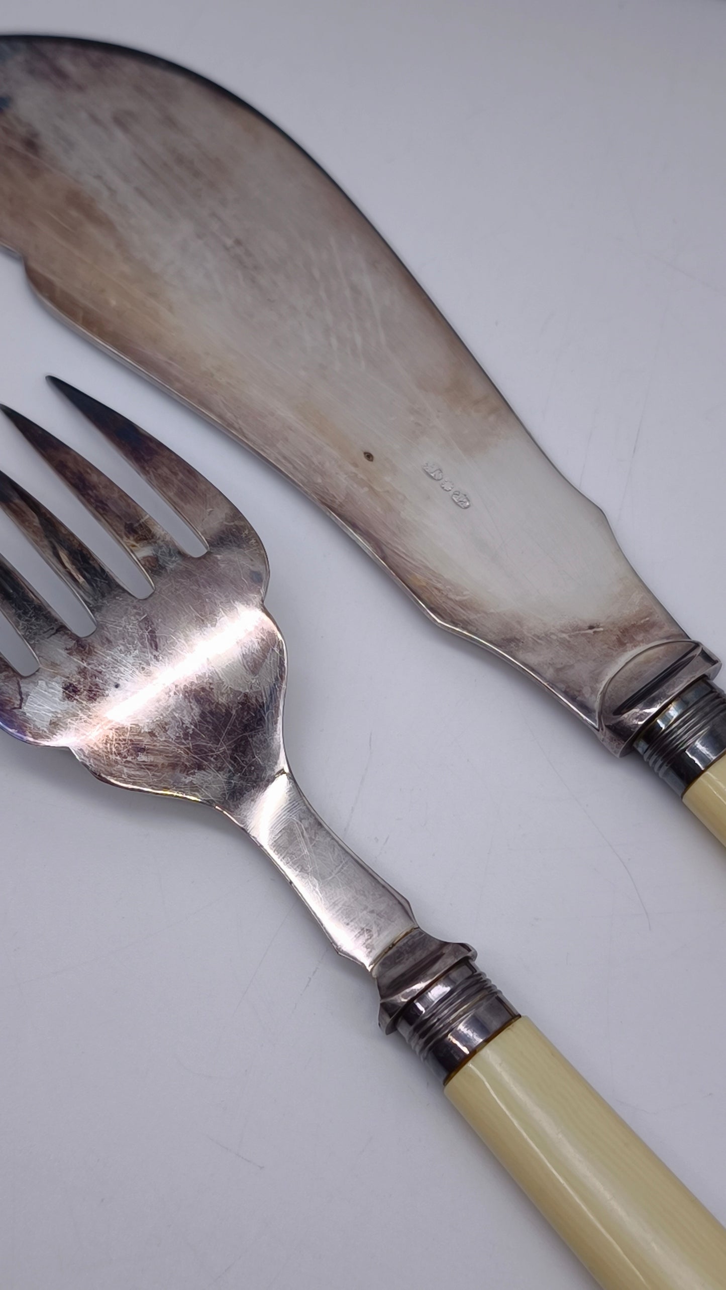 82141 Coppia di posate silver plated  da portata da pesce