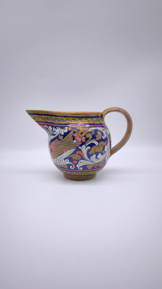 81896 Brocca in ceramica blu e dorata AR Italy